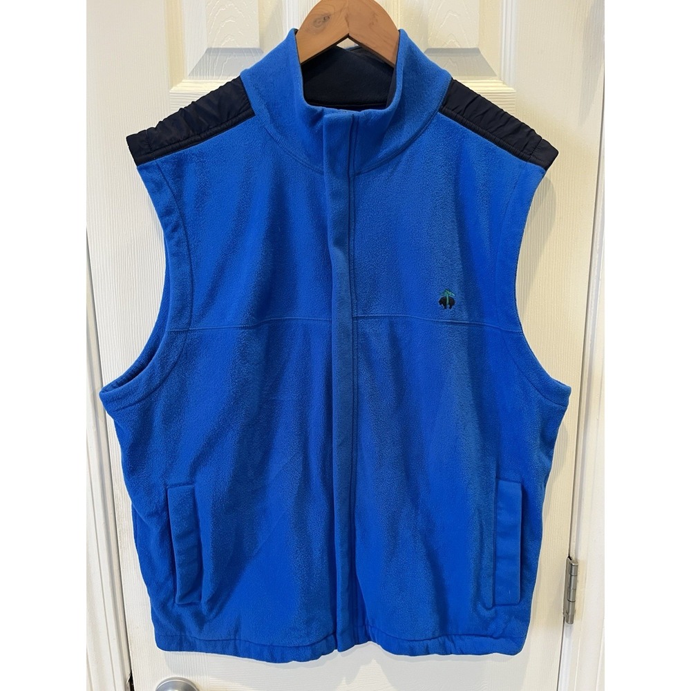 Brooks Brothers Fleece Teddy Vest Royal Blue Full Zip Casual Preppy Classic XXL